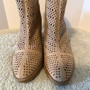 Esprit Beige Perforated Ankle Boots